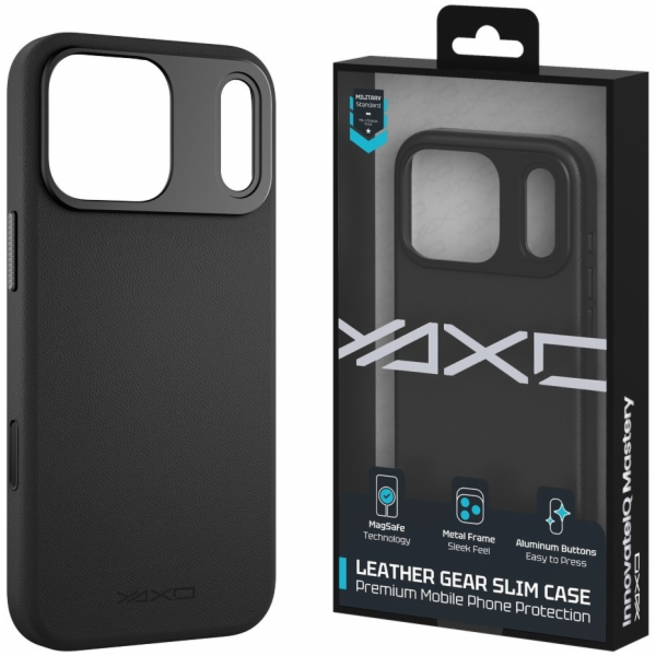 Yaxo Kožené pouzdro Gear Slim pro iPhone 17 Pro, černé