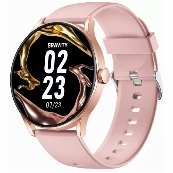 Gravity Chytré hodinky Smartwatch šedá růžová GT2-3 PRO
