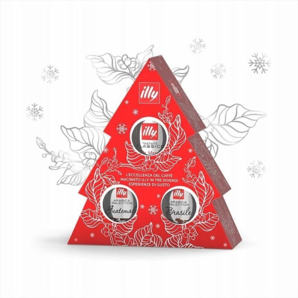 NoName Vánoční sada - mletá káva Illy Christmas Tree 3x125g