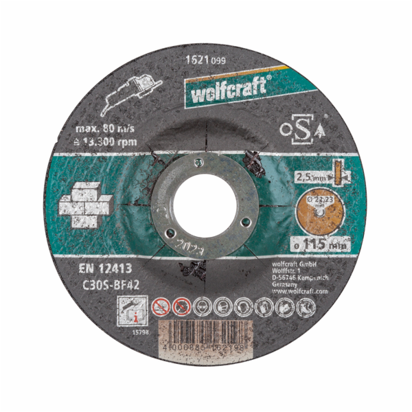 Wolfcraft řez.kotouč, pr.115mm, 2.5mm, mat. kámen 1621099