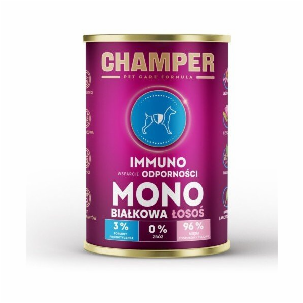 CHAMPER Immuno Mono Salmon - vlhké krmivo pro psy - 400g