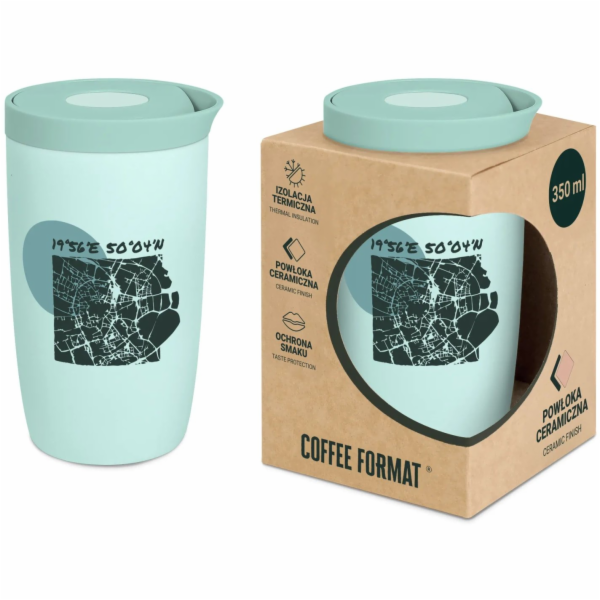 Coffee Format Termohrnek na kávu 350 ml - mátový s motive...