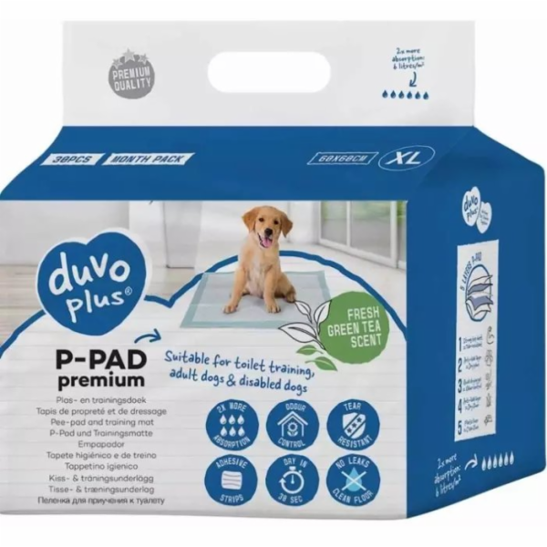 Duvo+ PODLOŽKA PRO PSY PREMIUM ``XL 30 ks 60x60cm ZELENÝ ...