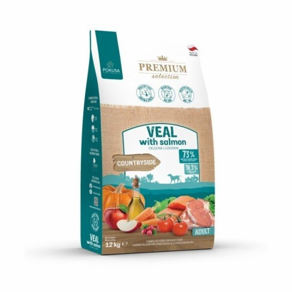 POKUSA Premium Selection Veal with salmon Adult - suché k...