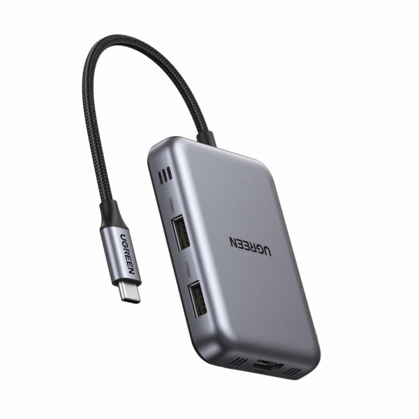 Ugreen USB Hub USB-C 7v1 HDMI USB-C USB-A SD/TF - šedý