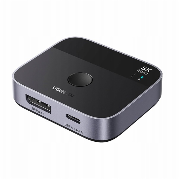 Ugreen USB HUB Přepínač DisplayPort/USB-C na USB-C - šedý