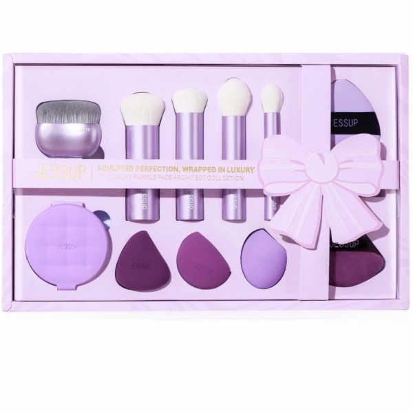 Jessup Sada štětců a houbiček na make-up Luxury Purple Fa...