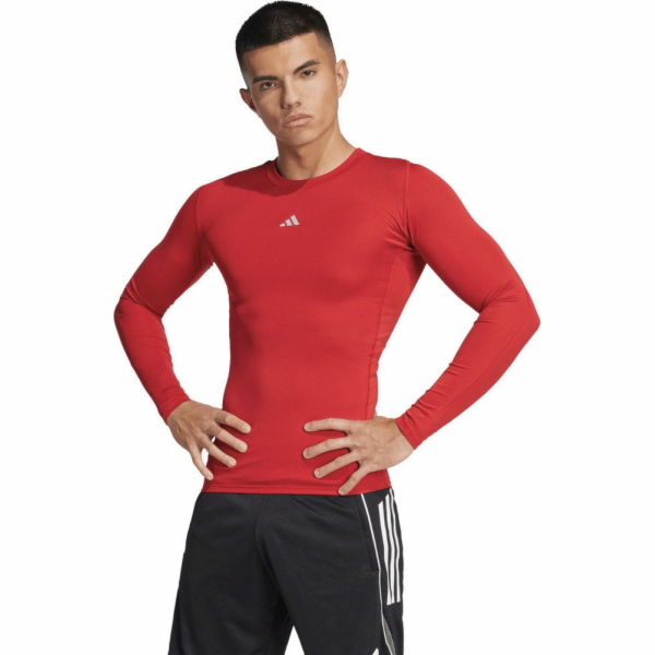 Adidas Pánské tričko Techfit Long Sleeve Tričko červené J...