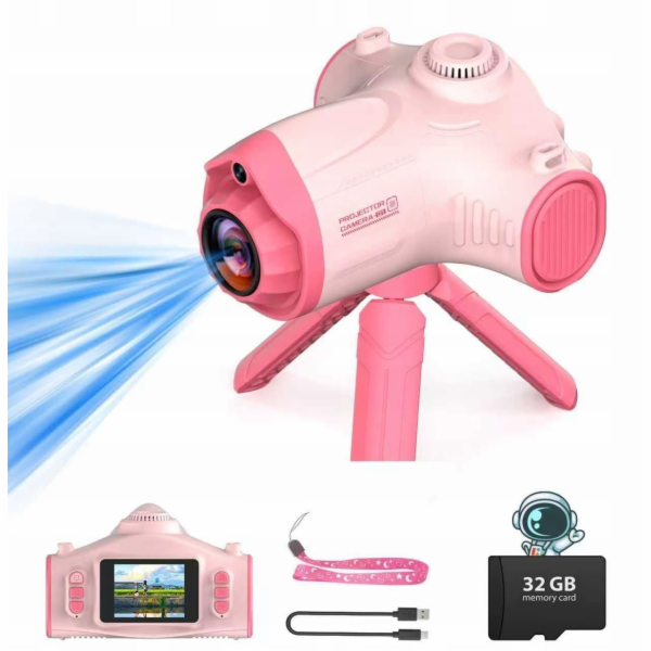 Xrec Projektorová kamera 3v1 pro děti 48mp 1080p 32GB kar...