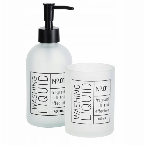 Bathroom Solutions Skleněný dávkovač mýdla a kelímek na z...