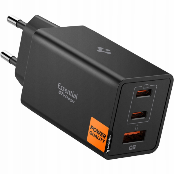 Spigen ESSENTIAL EE673EU 3PORTOVÁ SÍŤOVÁ NABÍJEČKA 67W ČERNÁ