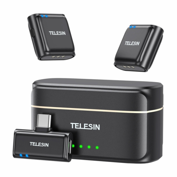 Bezdrátový mikrofon TELESIN + powerbanka pro telefony (US...
