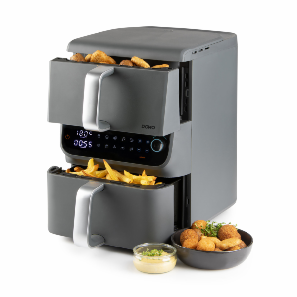 Dvojitá horkovzdušná fritéza 3,5+6,5 l - DOMO DO549FR