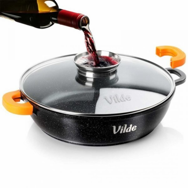 Vilde PLOCHÁ ŽULOVÁ PÁNEV 2,1 L 24 CM S VÍČKEM S AROMATIZ...