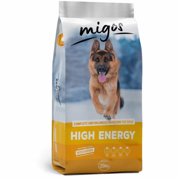 MIGOS High Energy Chicken - suché krmivo pro psy - 20kg