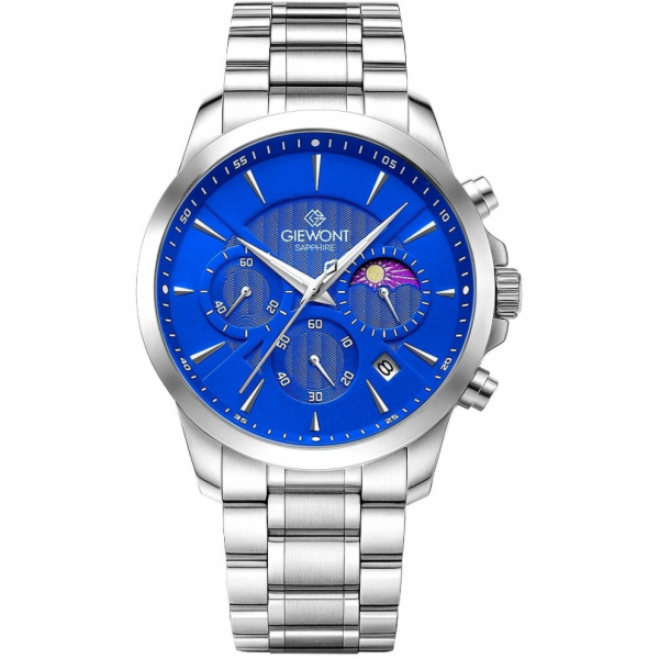 Giewont Pánské hodinky Chronograph se safírovým stříbrem ...