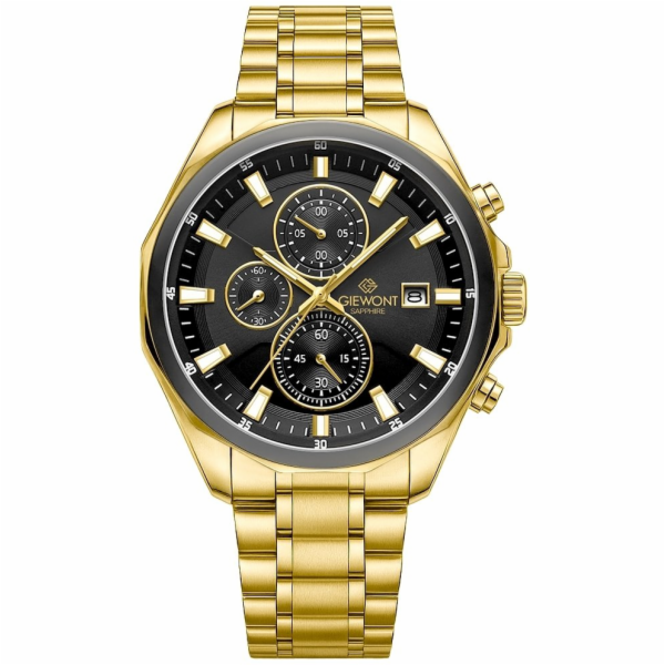 Giewont Pánské hodinky Chronograf Sapphire Gold Black GW7...