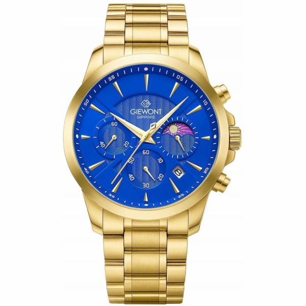 Giewont Pánské hodinky Chronograf Sapphire Gold Blue GW94...