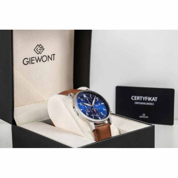 Giewont Pánské hodinky Chronograf se safírovým hnědo-modr...