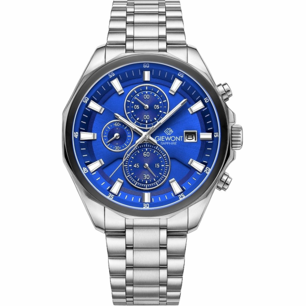Giewont Pánské hodinky Chronograf Sapphire Stříbrno-modré...