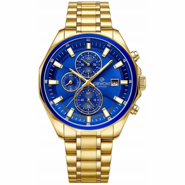 Giewont Pánské hodinky Chronograf Sapphire Gold Blue GW72...
