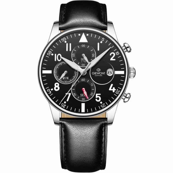 Giewont Pánské hodinky Chronograf Sapphire Černo-stříbrné...