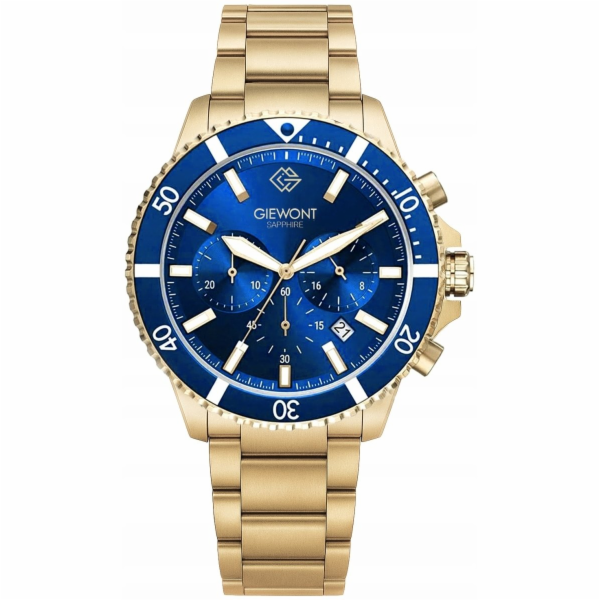Giewont Pánské hodinky Chronograf Sapphire Gold Blue GW39...
