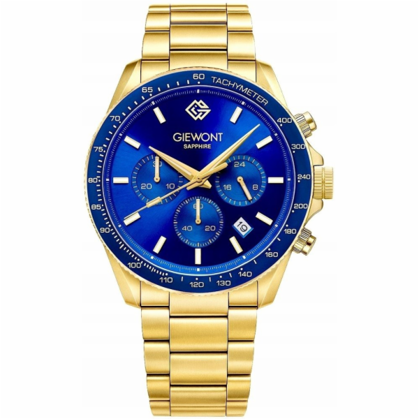Giewont Pánské hodinky Chronograf Sapphire Gold Blue GW35...