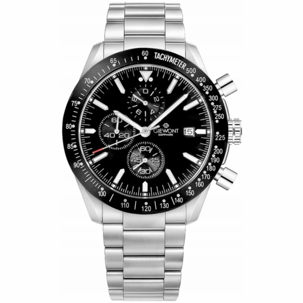 Giewont Pánské hodinky Chronograf Sapphire Silver Black G...