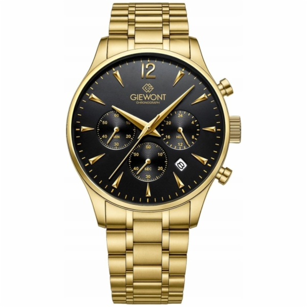 Giewont Pánské hodinky Chronograf Safírové zlato Černé GW...