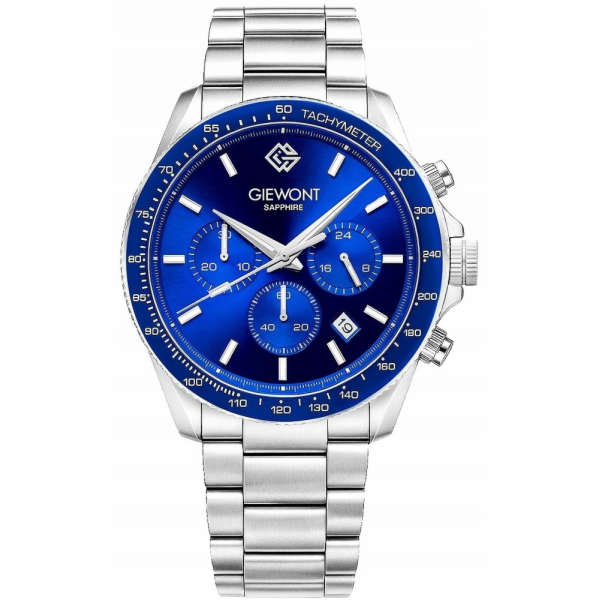 Giewont Pánské hodinky Chronograph se safírovým stříbrem ...