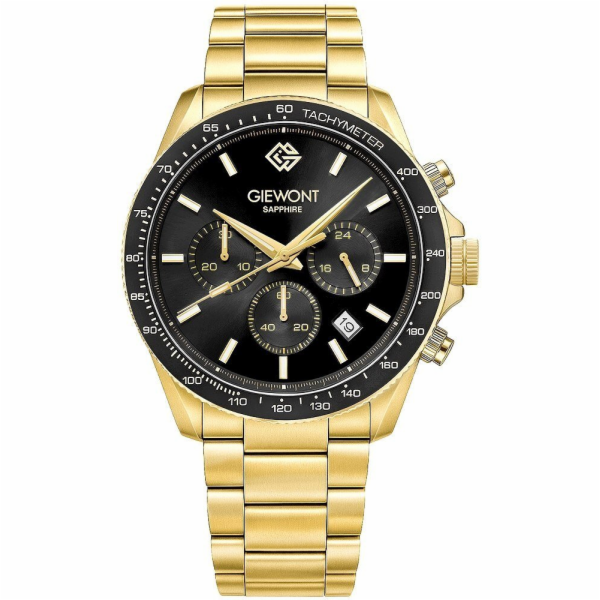 Giewont Pánské hodinky Chronograf Sapphire Gold Black GW3...