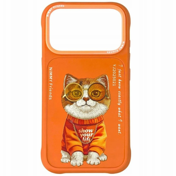 Nimmy Kryt Cool Cat pro iPhone 17 Pro Max oranžový
