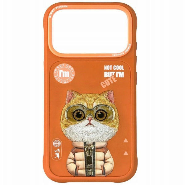 Nimmy Kryt Cool&Cute Cat pro iPhone 17 Pro oranžový