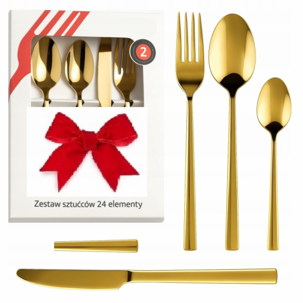 Lumarko Sada příborů Piano Shiny Gold, 24 kusů v krabičce...