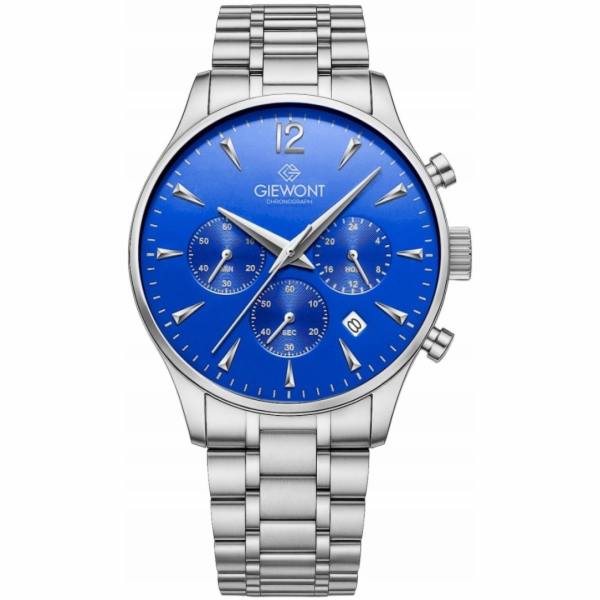 Giewont Pánské hodinky Chronograf Sapphire Stříbrno-modré...