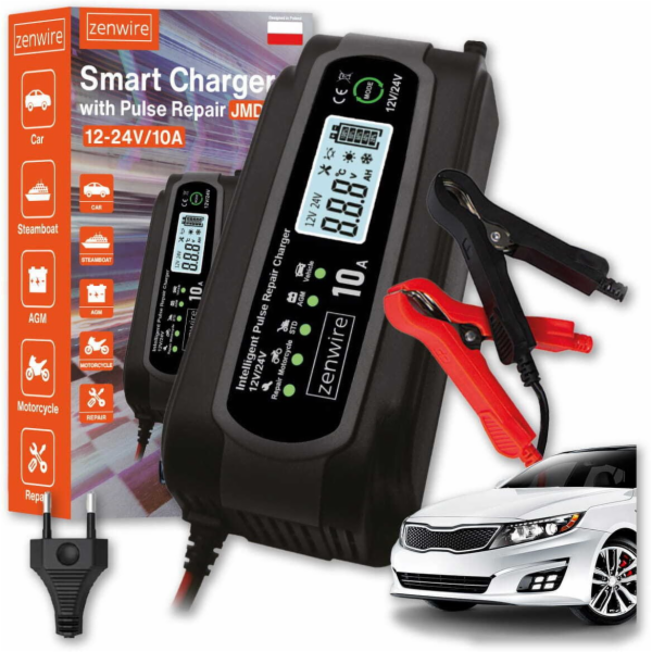 Zenwire Nabíječka autobaterií s funkcí opravy 12V 24V 10A...