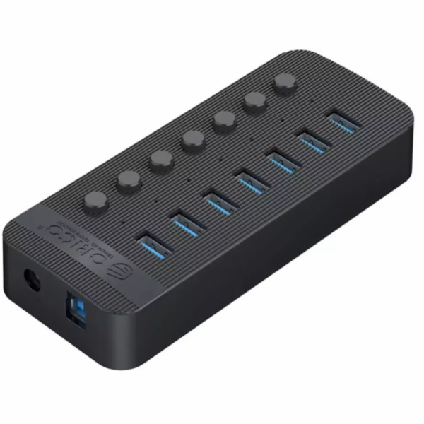 Orico USB HUB Aktivní hub 7xUSB-A 5Gbps BC 1.2 24W černý