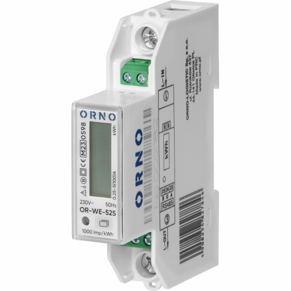 Orno 1fázový elektroměr, 100A, port RS-485, MID, 1 modul,...