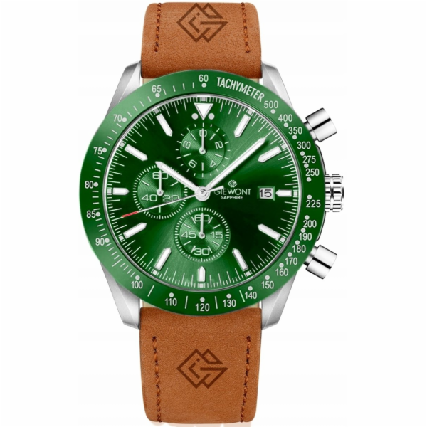 Giewont Pánské hodinky Chronograf Sapphire Hnědozelené GW...