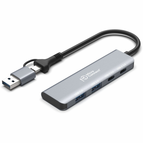 MicroConnect Prémiový 4portový USB hub 2x