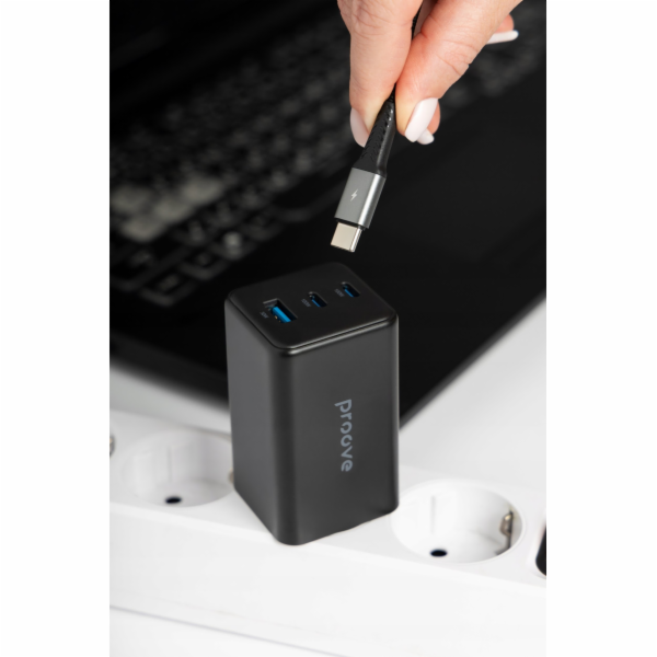 PROOVE Nabíječka do zásuvky Pocket GaN 65W černá (2x Type...