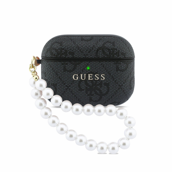 Guess Pouzdro 4G Pearl Strap pro Apple AirPods Pro 3 černé