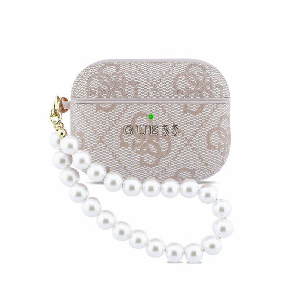Guess Pouzdro 4G Pearl Strap pro Apple AirPods Pro 3 růžové