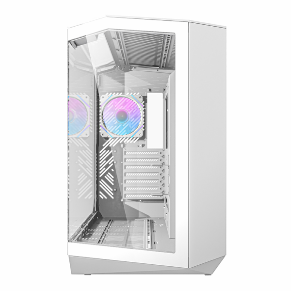 Počítačová skříň Darkflash DY470 (bílá) + 4 ventilátory +...