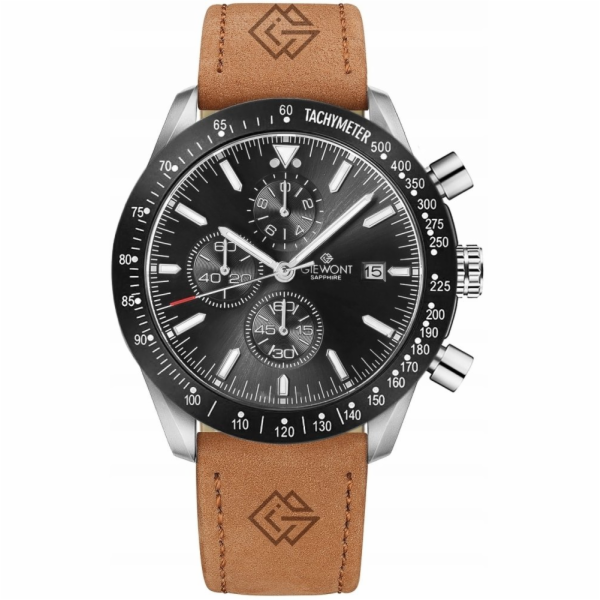 Giewont Pánské hodinky Chronograph Sapphire Hnědá a černá...