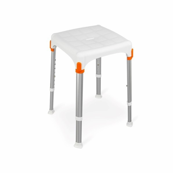 KING-STA-20 Čtvercová sprchová stolička bílá