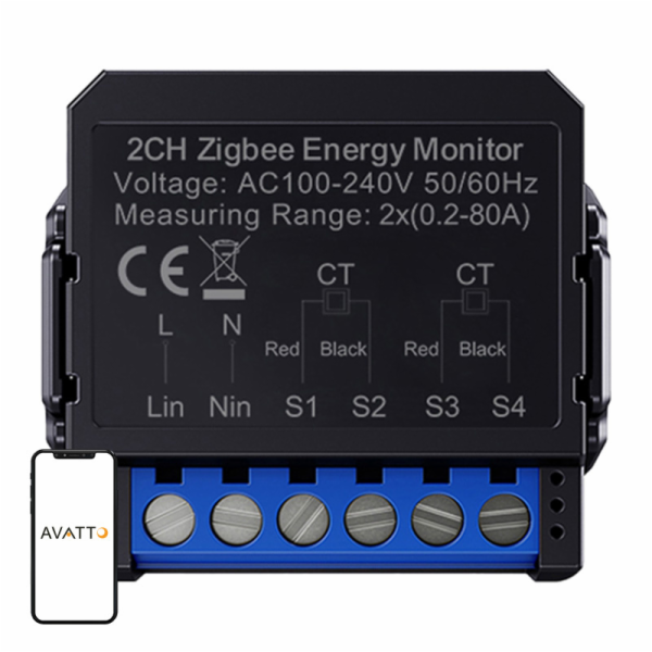 Inteligentní obousměrný elektroměr Avatto ZigBee ZWPM16-2