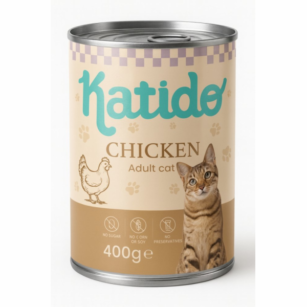 KATIDO Chicken - mokré krmivo pro kočky - 400g