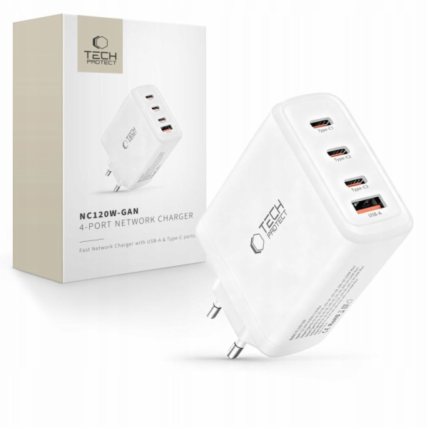 Tech-Protect SÍŤOVÁ NABÍJEČKA NC120W-GAN SE 4 PORTY PD 12...